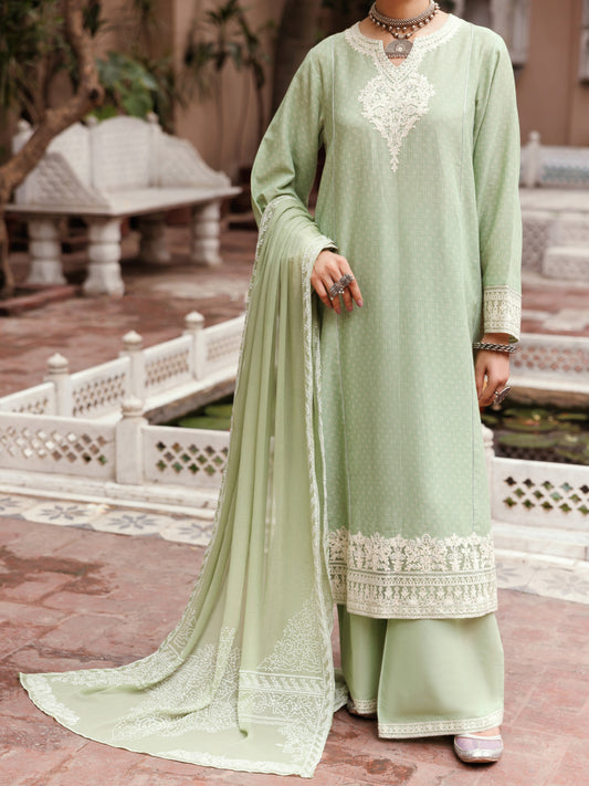 Light Green Cotton Dobby 3Pc Stitched - ALP-3PS-2049