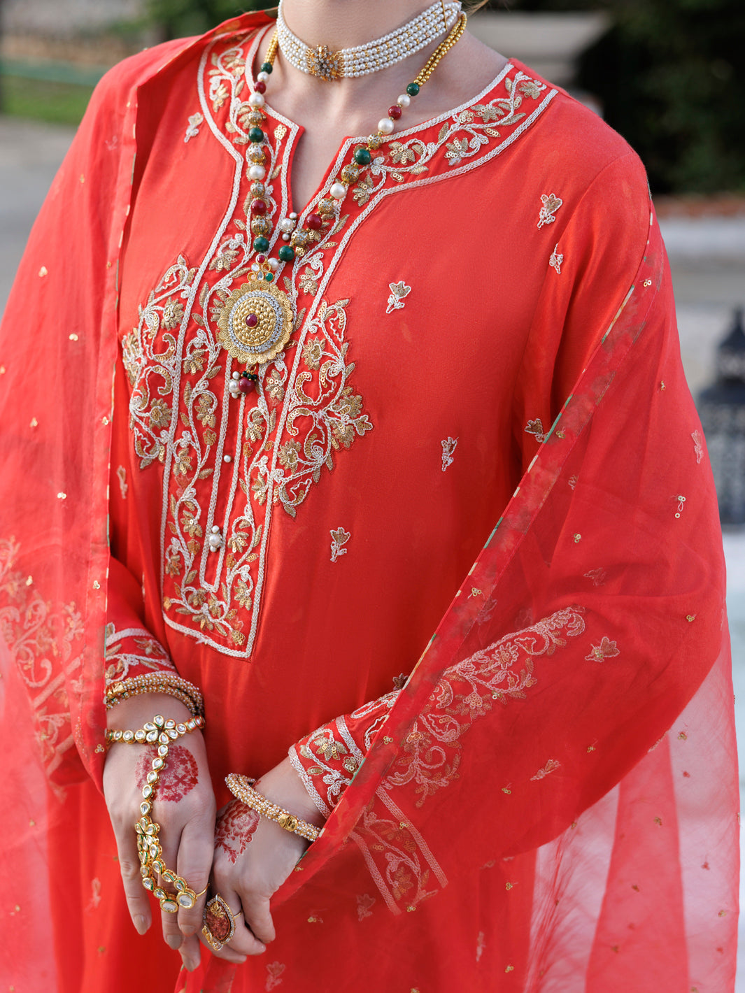 Orange Maple Silk 3Pc Stitched - ALP-3PS-2050