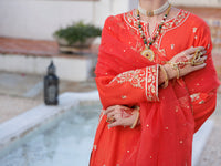 Orange Maple Silk 3Pc Stitched - ALP-3PS-2050