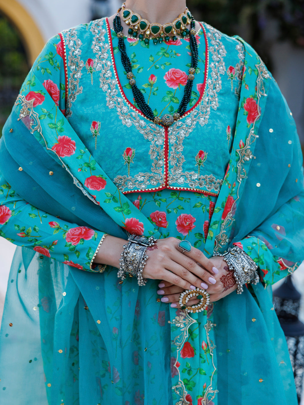 Sea Green Maple Silk 3Pc Stitched - ALP-3PS-2052