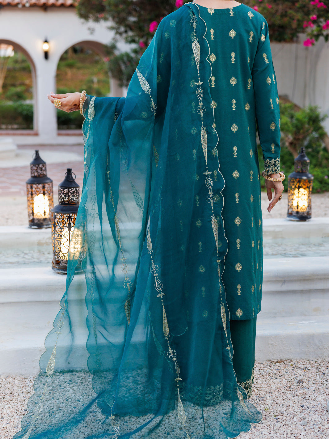 Green Viscose Jacquard 3Pc Stitched - ALP-3PS-2053