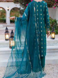 Green Viscose Jacquard 3Pc Stitched - ALP-3PS-2053