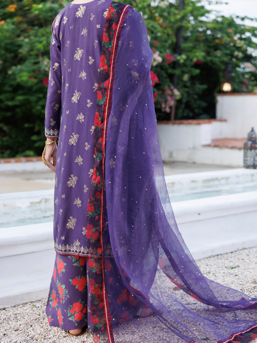 Purple Viscose Jacquard 3Pc Stitched - ALP-3PS-2054