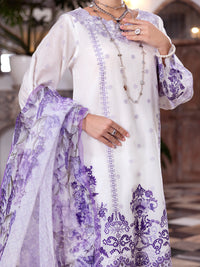 White Paper Cotton 3Pc Stitched - ALP-3PS-2056