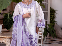 White Paper Cotton 3Pc Stitched - ALP-3PS-2056