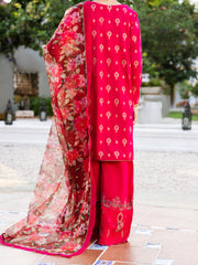 Pink Viscose Jacquard 3 Piece Stitched - ALP-3PS-2065