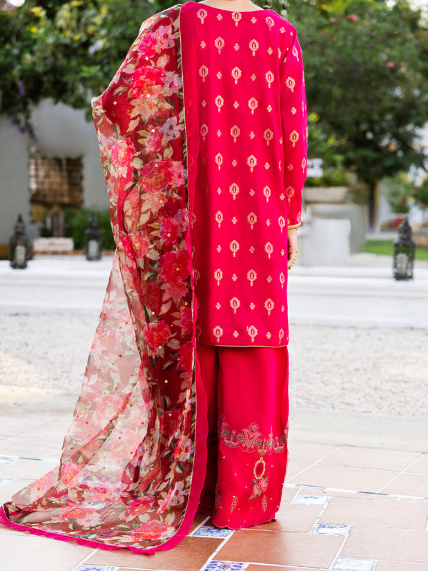 Pink Viscose Jacquard 3 Piece Stitched - ALP-3PS-2065