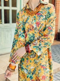 Mustard Lawn Co-ord Set - ALP-2PS-SLKS-2076