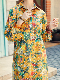 Mustard Lawn Co-ord Set - ALP-2PS-SLKS-2076