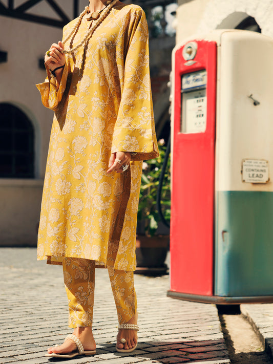 Lime Green Lawn Co-ord Set - ALP-2PS-SLKS-2071