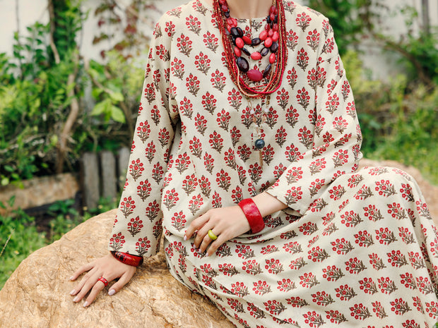 Cream Lawn 2 Piece Stitched - ALP-2PS-SLKS-2073