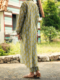 Mehndi Green Lawn Co-ord Set - ALP-2PS-SLKS-2075