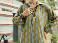 Mehndi Green Lawn Co-ord Set - ALP-2PS-SLKS-2075