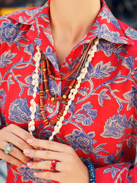 Red Lawn Co-ord Set - ALP-2PS-SLKS-2066