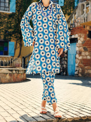 Blue Lawn 2 Piece Stitched - ALP-2PS-SLKS-2087