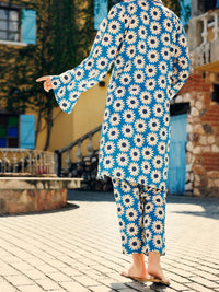 Blue Lawn Co-ord Set - ALP-2PS-SLKS-2087