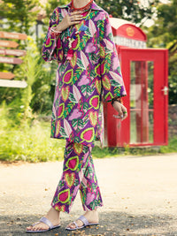 Purple Lawn Co-ord Set - ALP-2PS-SLKS-2090