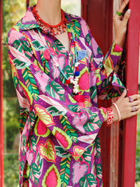 Purple Lawn Co-ord Set - ALP-2PS-SLKS-2090