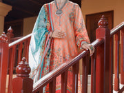 Peach Lawn 3 Piece Stitched - ALP-3PS-2097