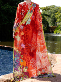 Orange Lawn 3Pc Stitched - ALP-3PS-2098