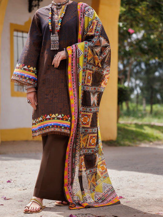 Brown Lawn 2Pc Unstitched - ALP-2PS-2106
