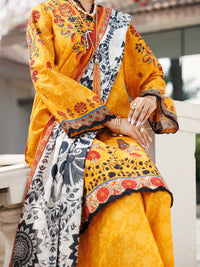 Mustard Lawn 3 Piece Stitched - ALP-3PS-2114