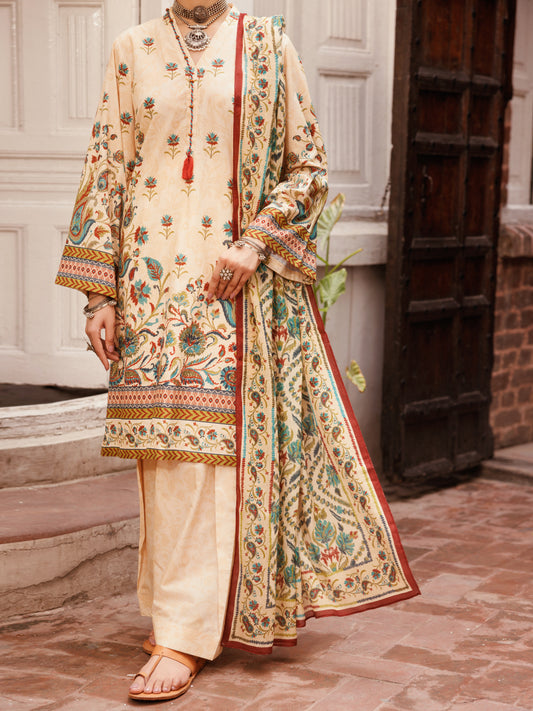 Beige Lawn 3Pc Stitched - ALP-3PS-2135