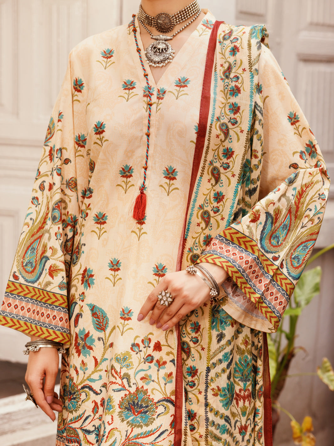 Beige Cambric 3Pc Stitched - ALP-3PS-2135