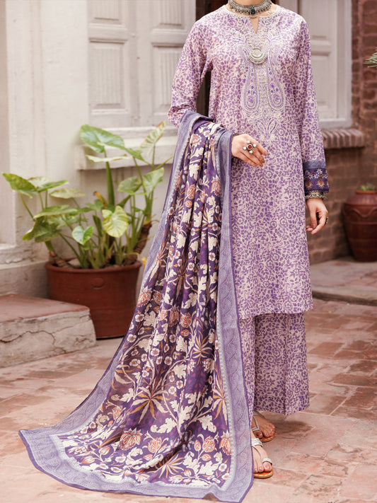 Light Purple Lawn 3Pc Stitched - ALP-3PS-2146