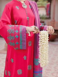 Fuchsia Yarn Dyed 3Pc Unstitched - ALP-3PS-2153