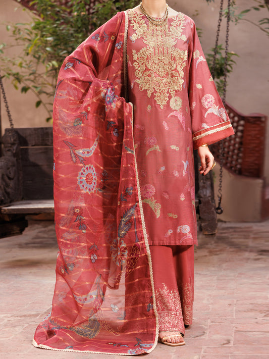 Peach Poly-Cotton 3Pc Stitched - ALP-3PS-2160