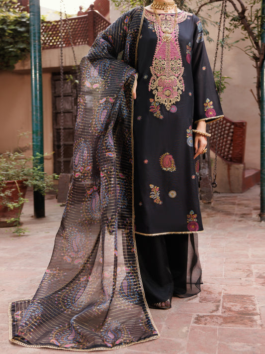 Black Jacquard 3Pc Stitched - ALP-3PS-2161