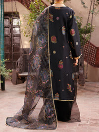 Black Paper Cotton Jacquard 3Pc Stitched - ALP-3PS-2161