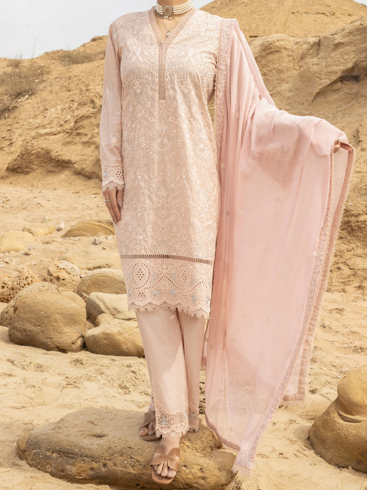 Skin Schiffli Lawn 3Pc Stitched - ALP-3PS-2185