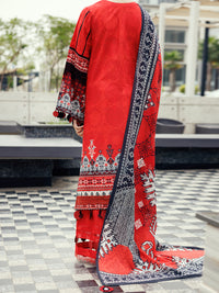 Red Cambric 3Pc Unstitched - ALP-3PS-2204