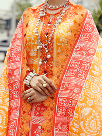 Orange Cambric 3Pc Unstitched - ALP-3PS-2210