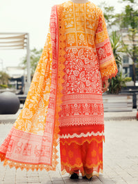 Orange Cambric 3Pc Unstitched - ALP-3PS-2210