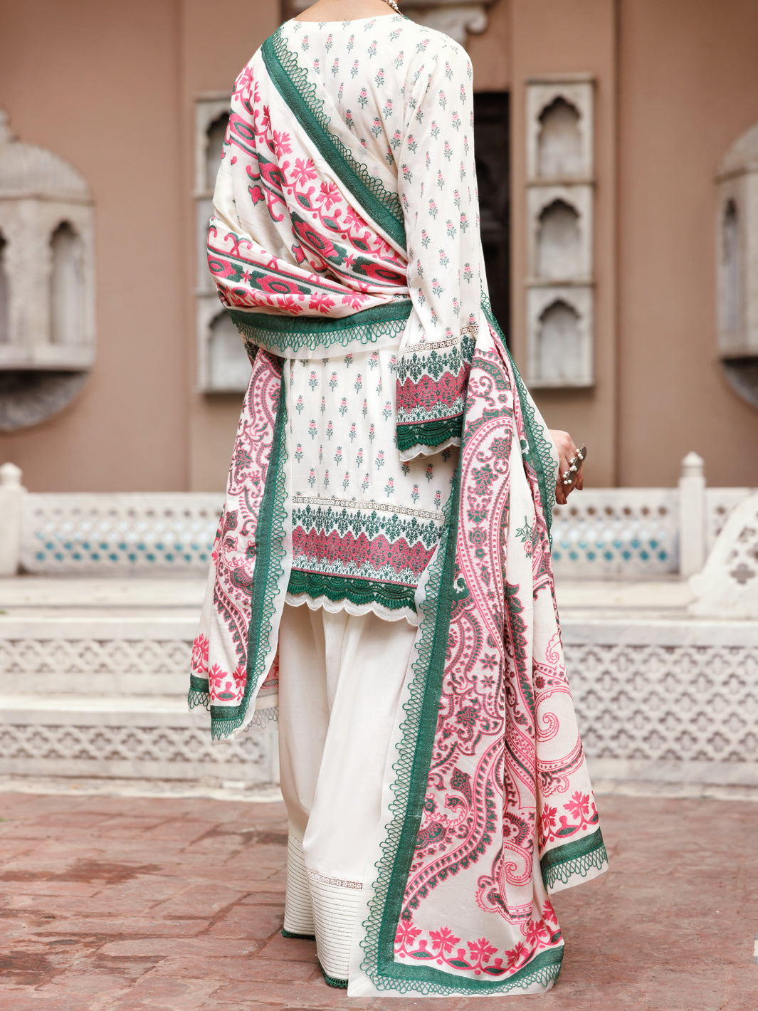 Ivory Yarn Dyed Jacquard 3Pc Unstitched - ALP-3PS-2229