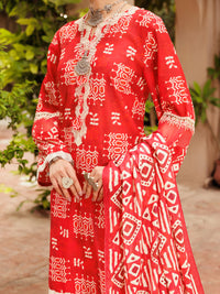 Red Lawn 3Pc Unstitched - ALP-3PS-2280