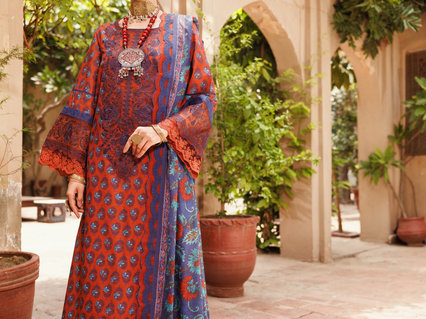 Maroon Lawn 3Pc Unstitched - ALP-3PS-2284