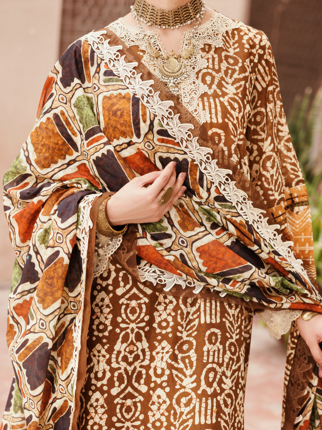 Brown Lawn 3Pc Unstitched - ALP-3PS-2285