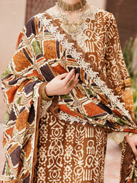 Brown Lawn 3Pc Unstitched - ALP-3PS-2285