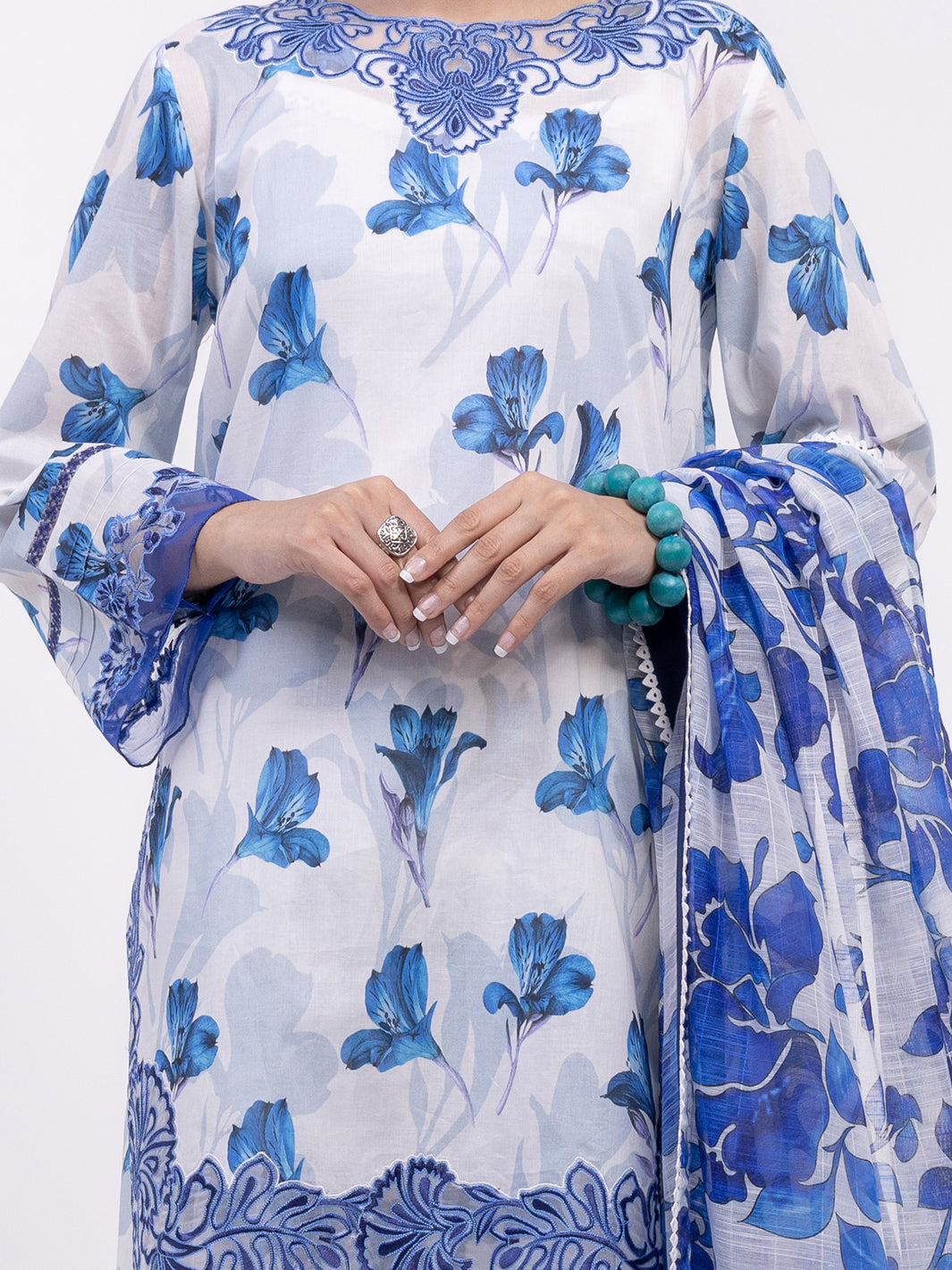 Blue Lawn 3Pc Unstitched - ALP-3PS-2443