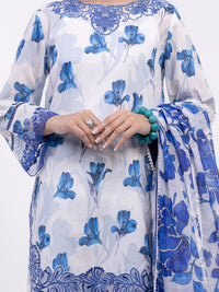 Blue Lawn 3Pc Unstitched - ALP-3PS-2443