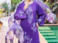 Blue Lawn Dyed Stitched 3PC - ALP-3PS-2623