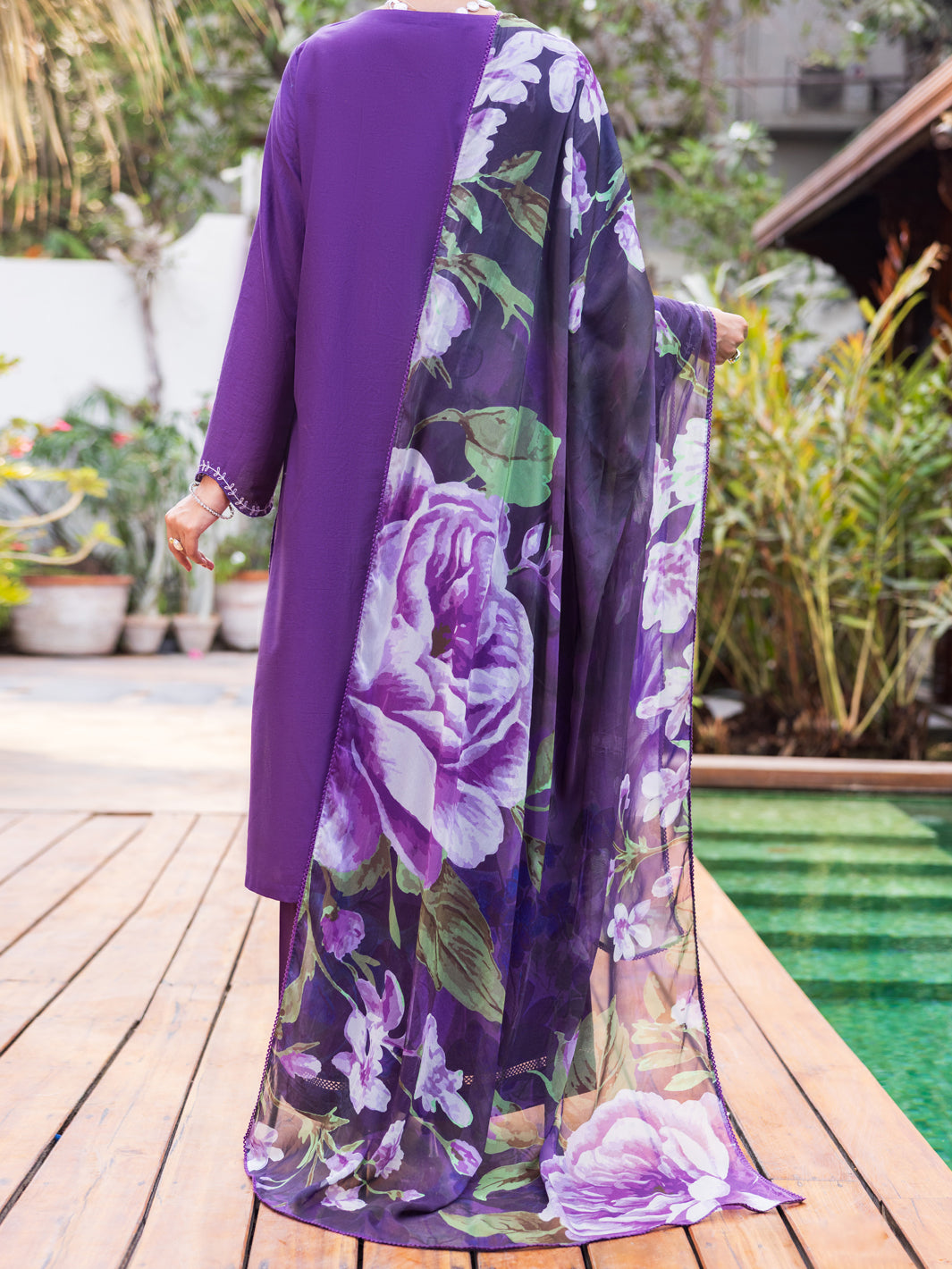 Blue Lawn Dyed Stitched 3PC - ALP-3PS-2623