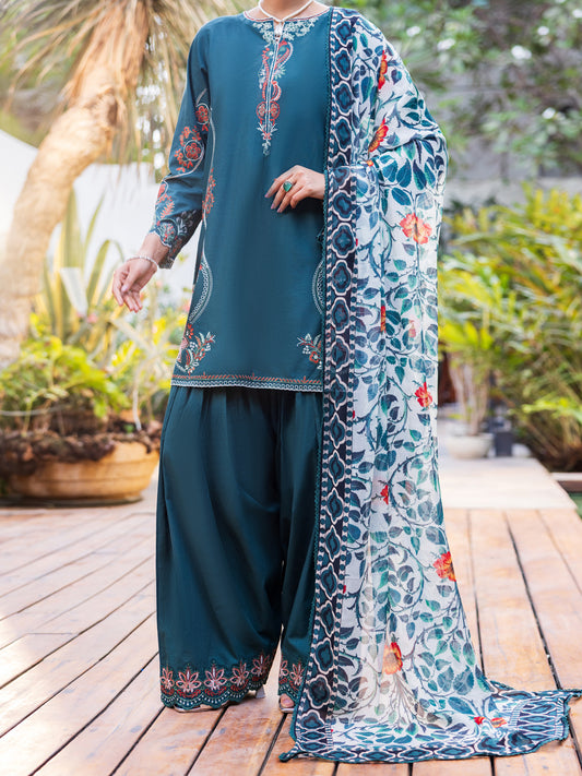 Dark Green Cotton Stitched 3PC - ALP-3PS-2624