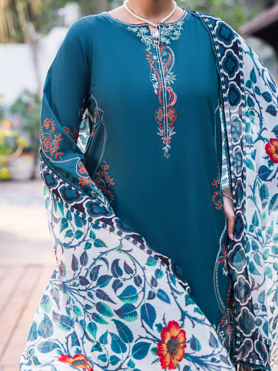 Dark Green Cotton Stitched 3PC - ALP-3PS-2624
