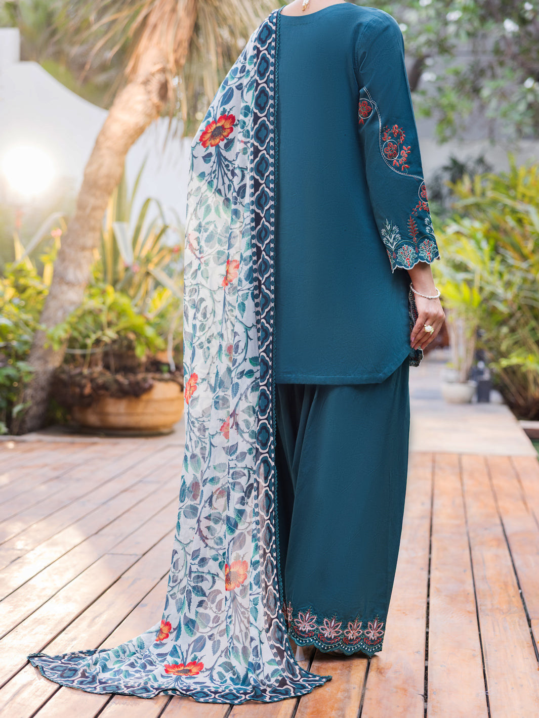 Dark Green Cotton Stitched 3PC - ALP-3PS-2624