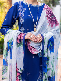 Blue Lawn Dyed Stitched 3PC - ALP-3PS-2626